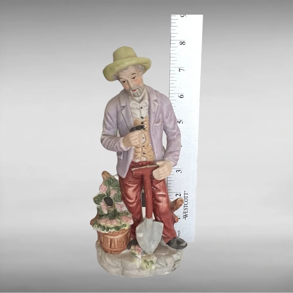 Vintage UGCG Grandpa Figurine with Plants and Spade